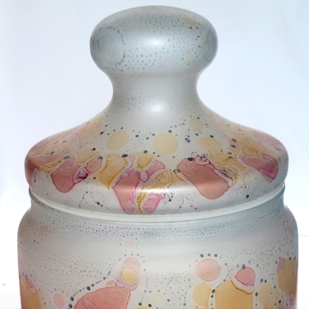 Vintage Hebron glass container. Truly beautiful decorative and useful piece.